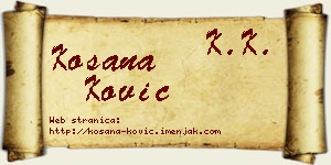 Kosana Ković vizit kartica